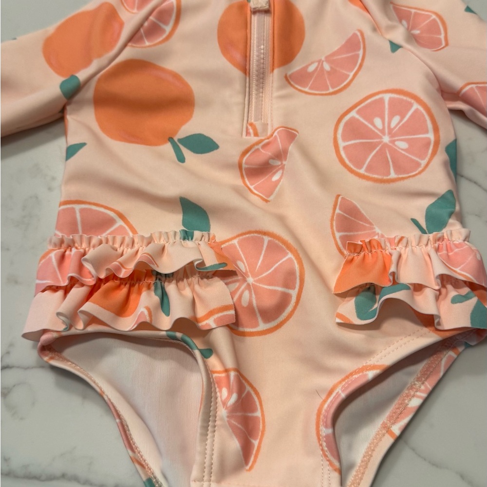 Carter's Peach and Orange Kids Swim Rashguard Set - Picture 2 of 7